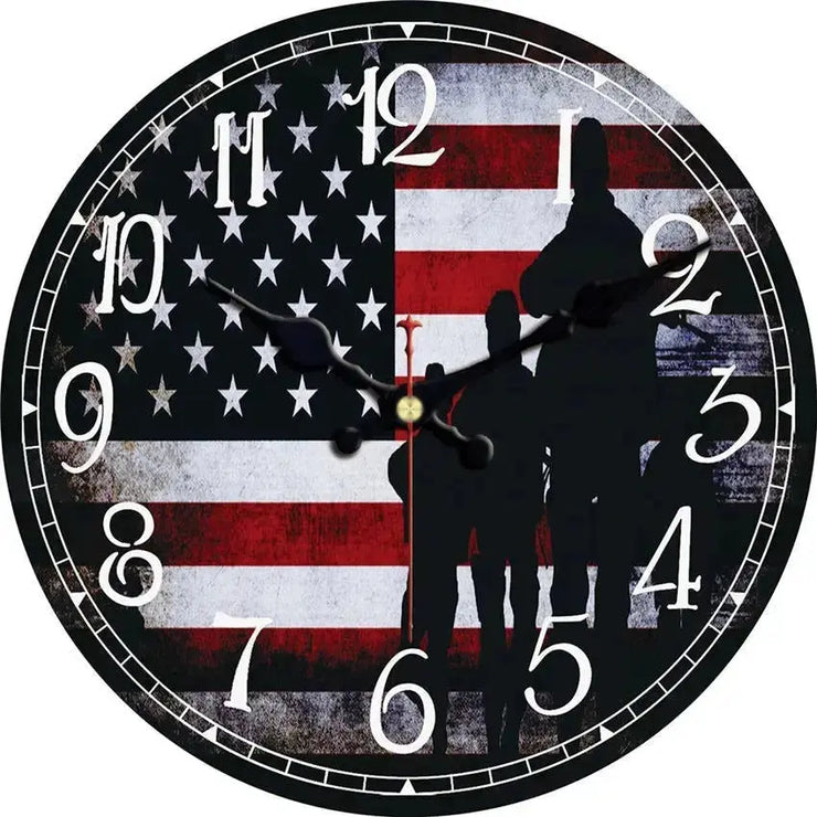 Horloge Vintage Drapeau USA Horloges Déco Murale Express
