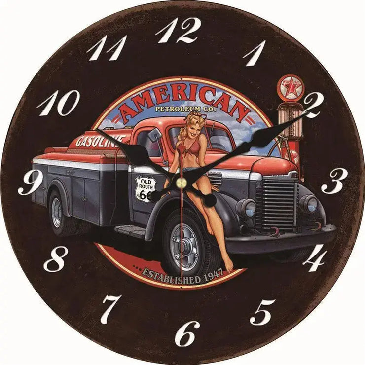 Horloge Vintage Pin-up Américaine Horloges Déco Murale Express