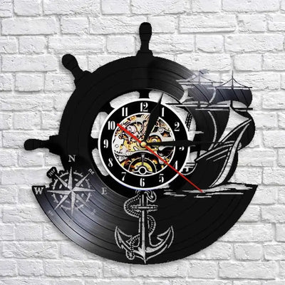 Horloge Vinyle Bateau Horloges Déco Murale Express