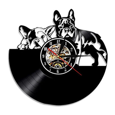 Horloge Vinyle Chien LED Horloges Déco Murale Express