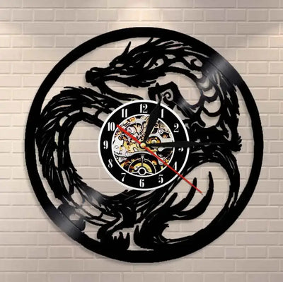 Horloge Vinyle Dragon LED Horloges Déco Murale Express