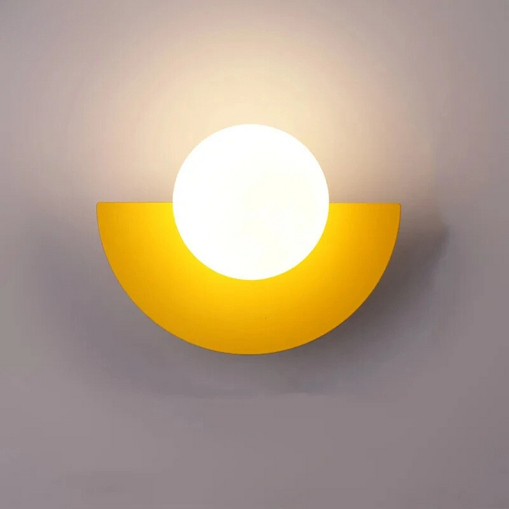 Lampe murale LED nordique demi-cercle coloré