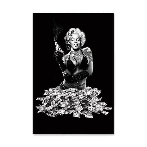 Tableau Noir et Blanc Marylin Monroe Tableaux, T-NB Déco Murale Express