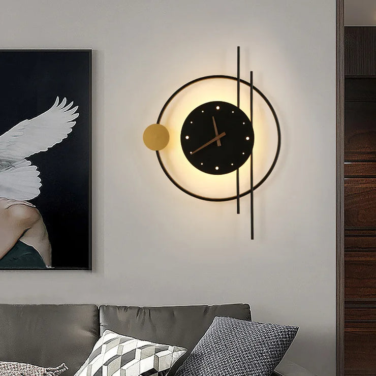 Applique Murale Led Moderne Chambre Noire et Or