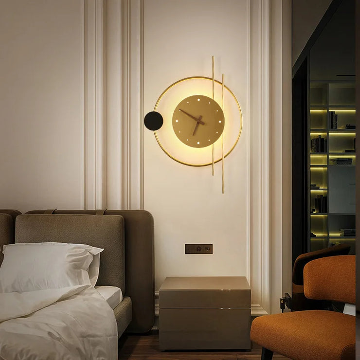 Applique Murale Led Moderne Chambre Noire et Or